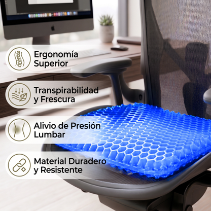 Cojín de gel viscoelástico con forma de panal