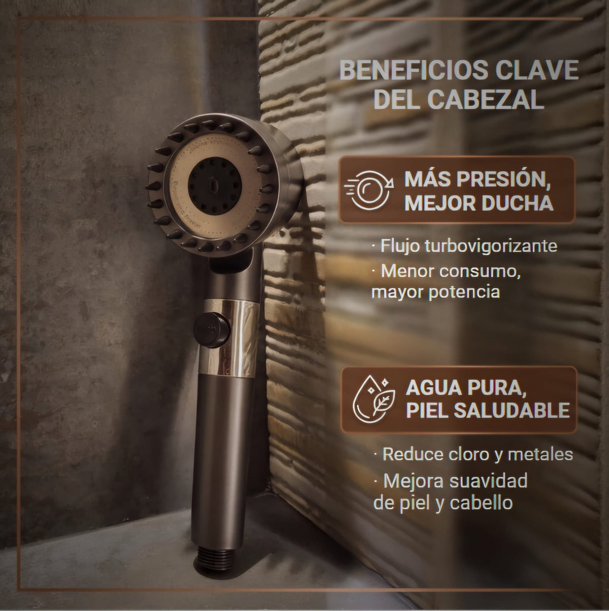 Cabezal de ducha de alta presión con filtro VitaquaHome™